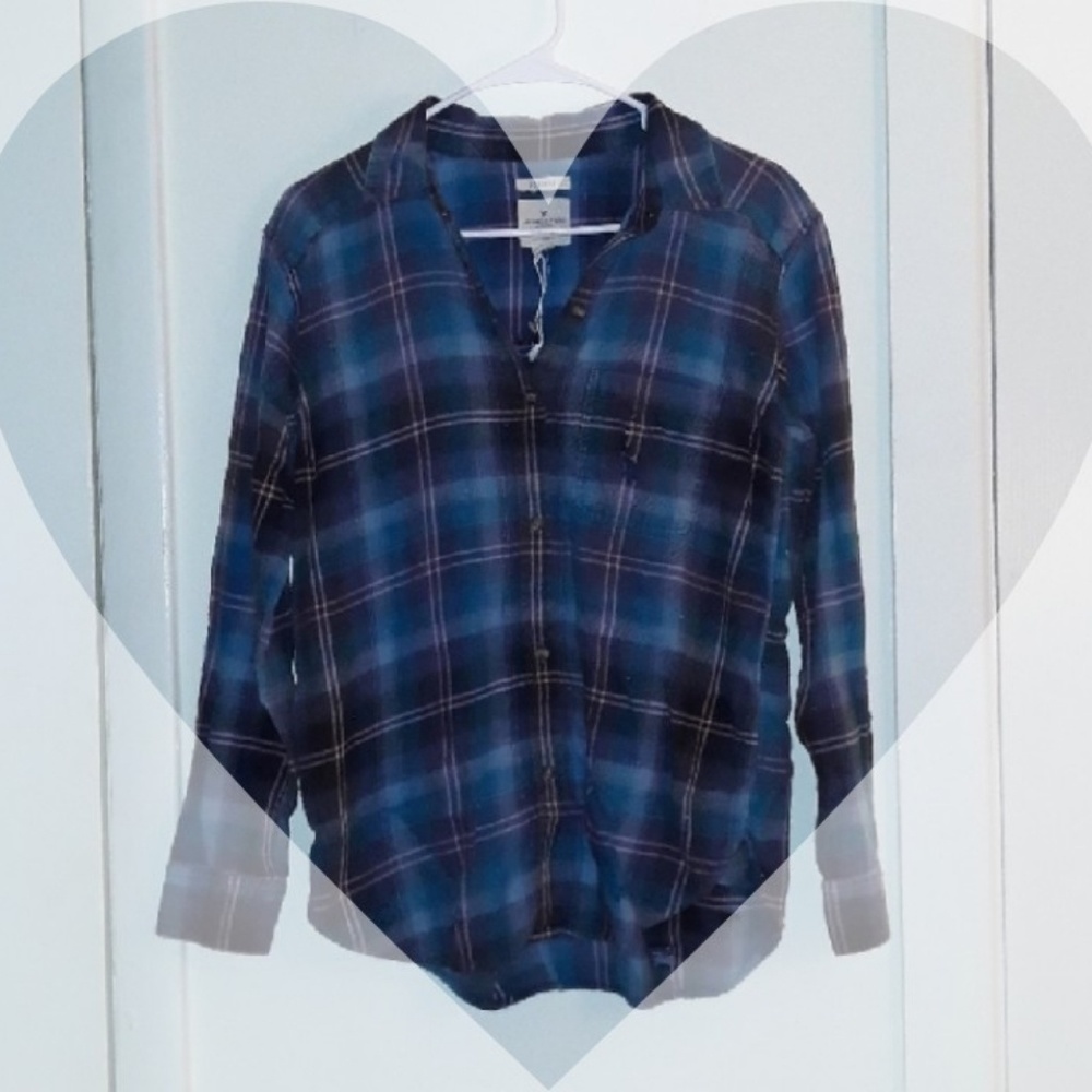 American Eagle Destroyed Flannel